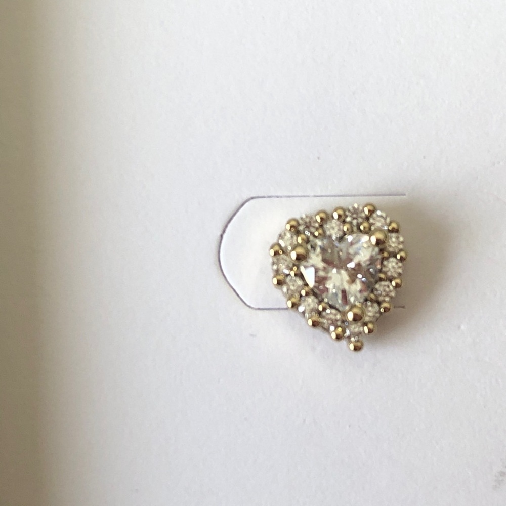 Kate Spade Gold Tone Always Sparkle Cubic Zirconia Halo Heart Stud Earrings NIB - Picture 4 of 14